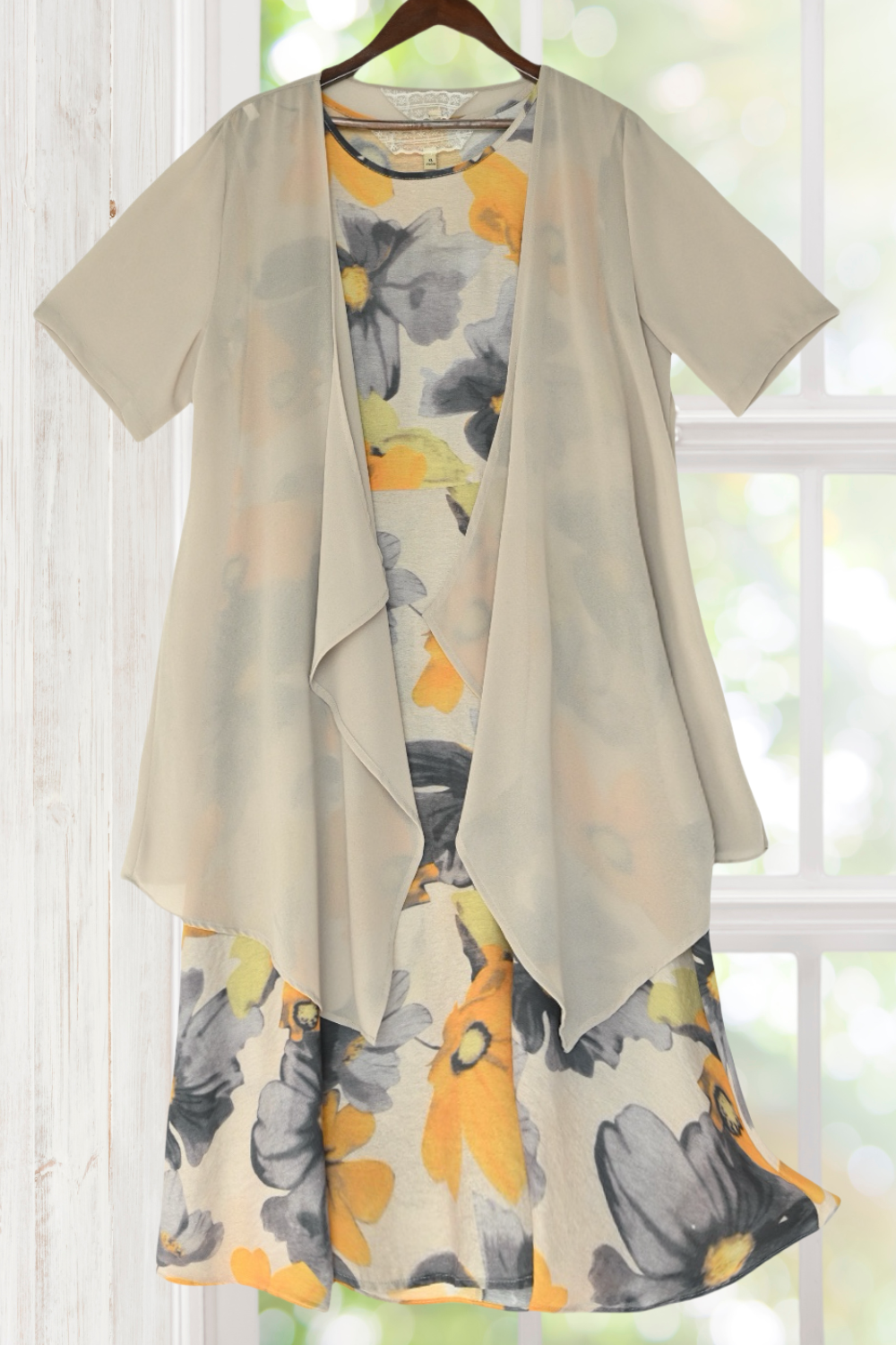 Rosalind Floral Dress with Cardigan Set